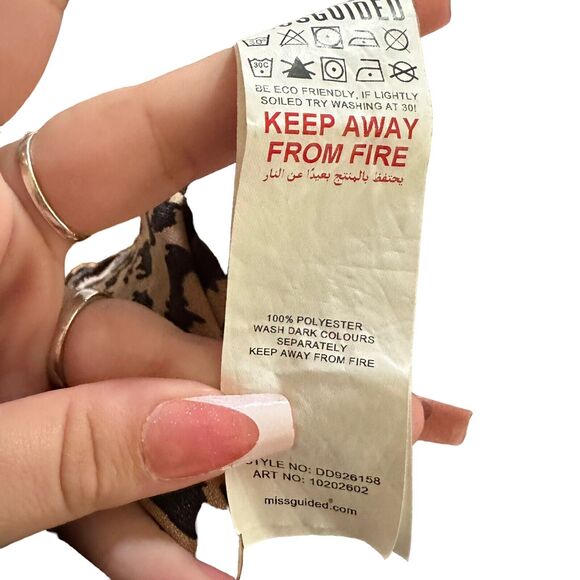 Missguided‎ Cheetah Leopard Animal Print Double Tie Back Dress US 8 UK 12 N21 - Picture 5 of 6